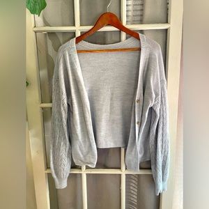 Banana Republic Cropped Shrug Cardigan with Knitted Sleeves